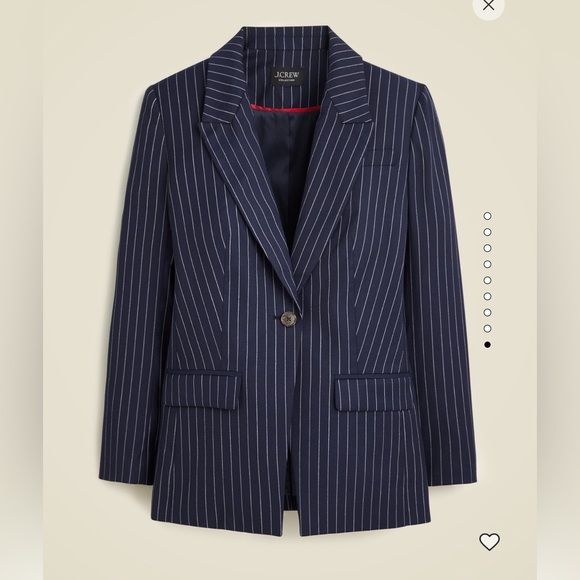 J Crew Collection Vivienne pinstripe navy blazer in Italian wool - Picture 2 of 12